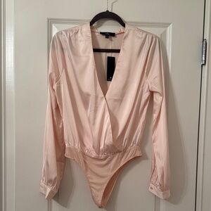 NWT Lulus Elegant Pink Bodysuit Sz S